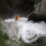 Entry drop of the Devil's slide run, Sorba (Michele Ramazza) 