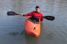 The kayak balance. The weight shifting